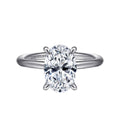 Anuk - 14K White Gold Oval Hidden Halo Semi-Mount Ring
