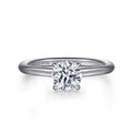 Anuk - 14K White Gold Round Hidden Halo Semi-Mount Ring