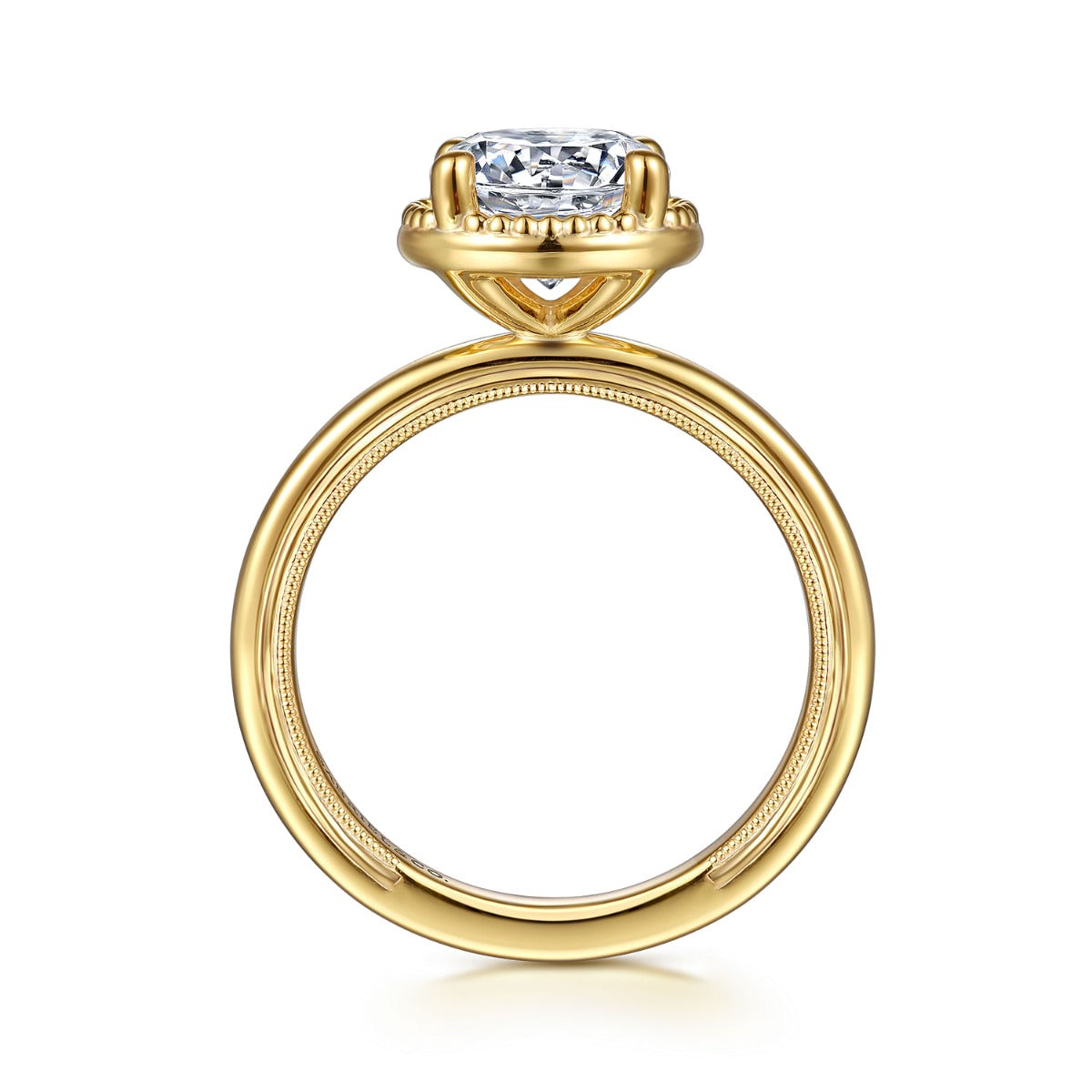 Libbie - 14K Yellow Gold Round Semi-Mount Ring