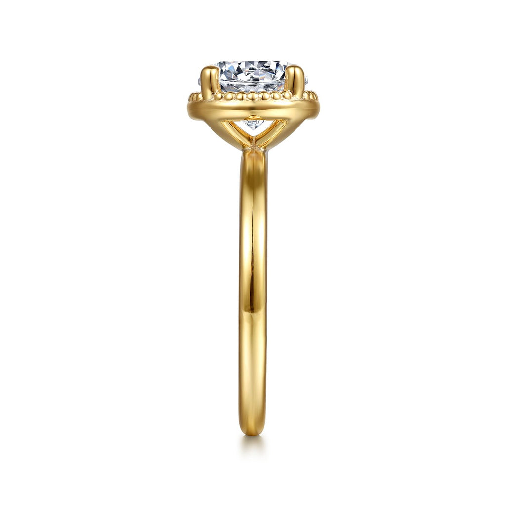 Libbie - 14K Yellow Gold Round Semi-Mount Ring