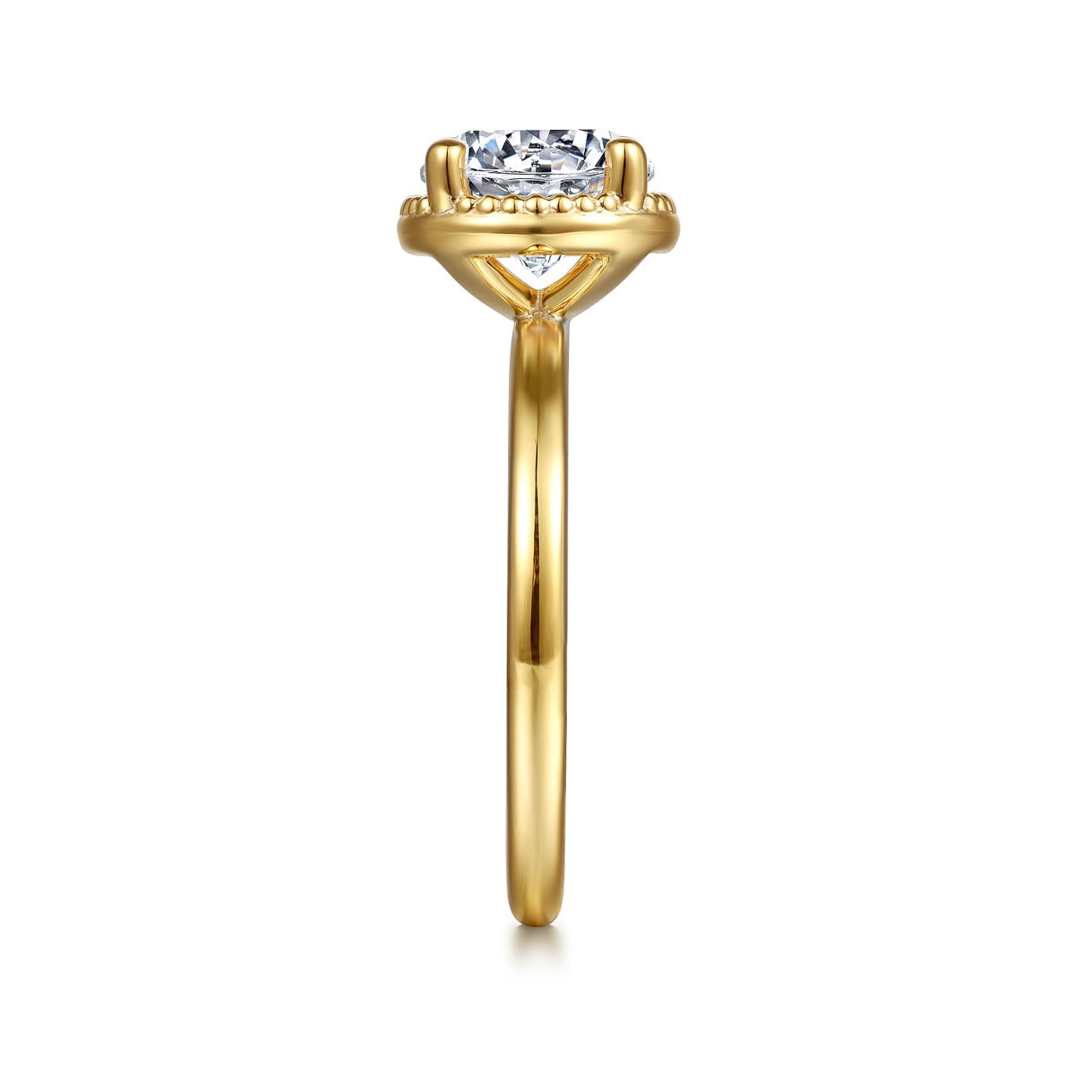 Libbie - 14K Yellow Gold Round Semi-Mount Ring