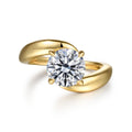 Bettie - 14K Yellow Gold Bypass Round Semi-Mount Ring