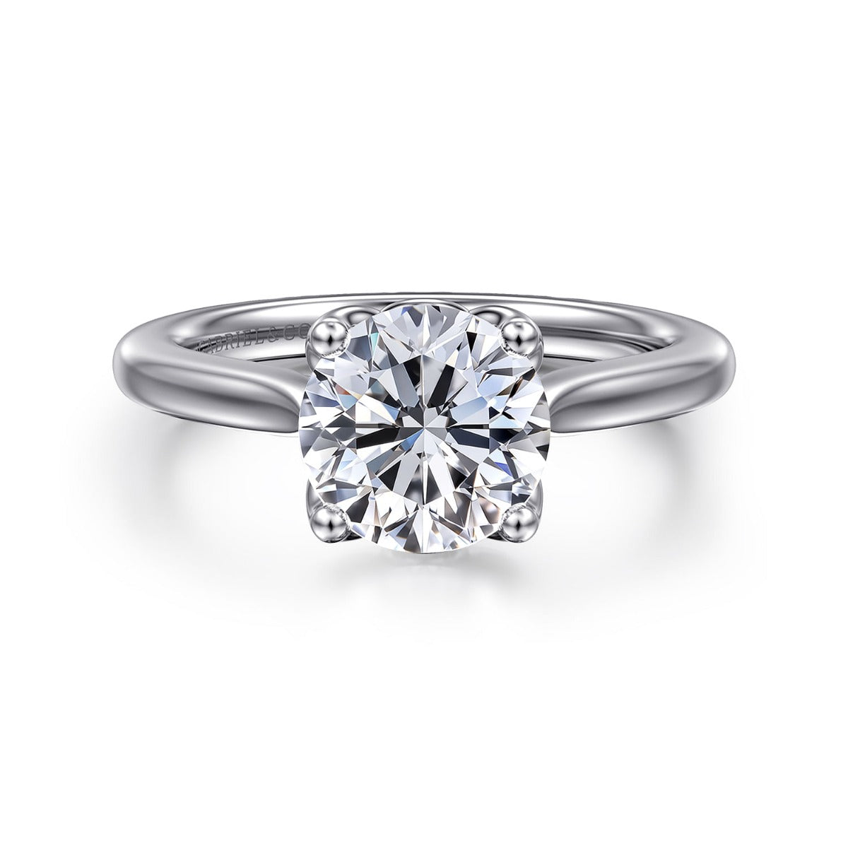 Nola - 14K White Gold Round Lotus Semi-Mount Ring