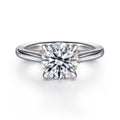 Nelia - 14K White-Rose Gold Round Lotus Semi-Mount Ring