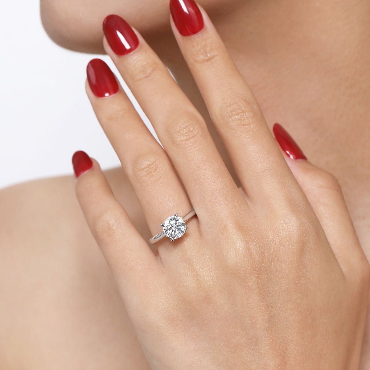 Nelia - 14K White-Rose Gold Round Lotus Semi-Mount Ring