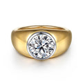 Caya - 14K White-Yellow Gold Round Semi-Mount Ring