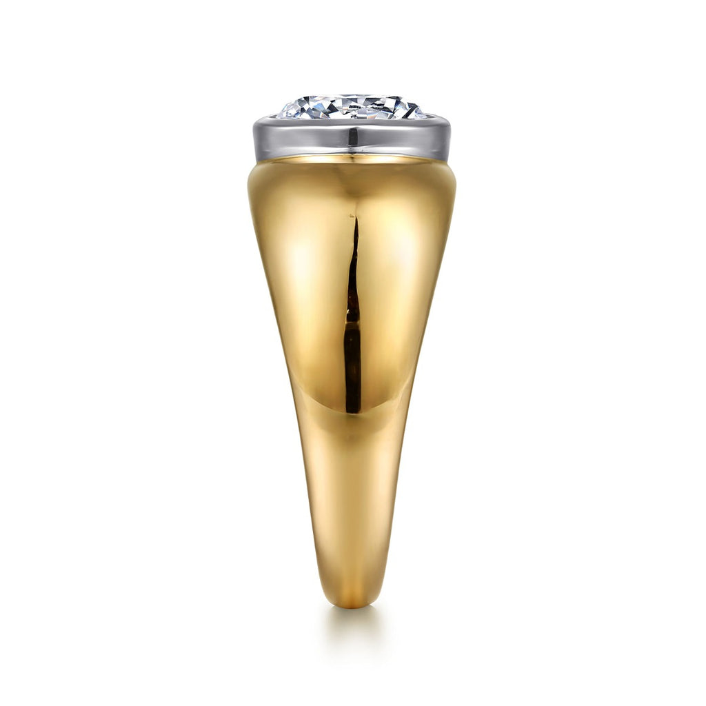 Caya - 14K White-Yellow Gold Round Semi-Mount Ring