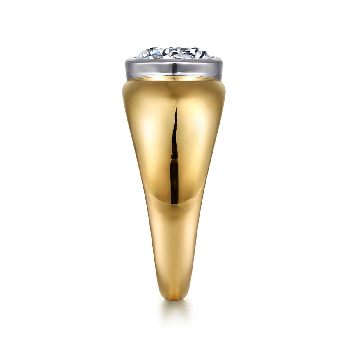 Caya - 14K White-Yellow Gold Round Semi-Mount Ring