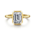 Brooke - 14K Yellow Gold Emerald Cut Solitaire Semi-Mount Ring