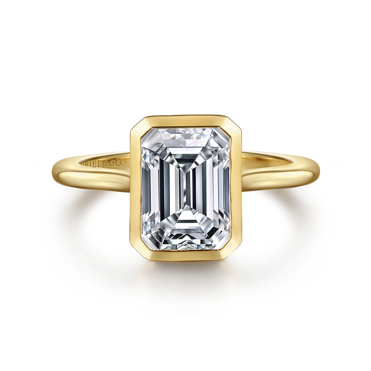 Brooke - 14K Yellow Gold Emerald Cut Solitaire Semi-Mount Ring