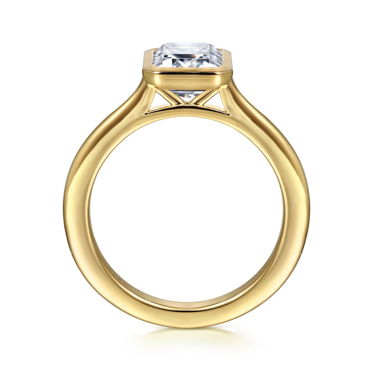 Brooke - 14K Yellow Gold Emerald Cut Solitaire Semi-Mount Ring