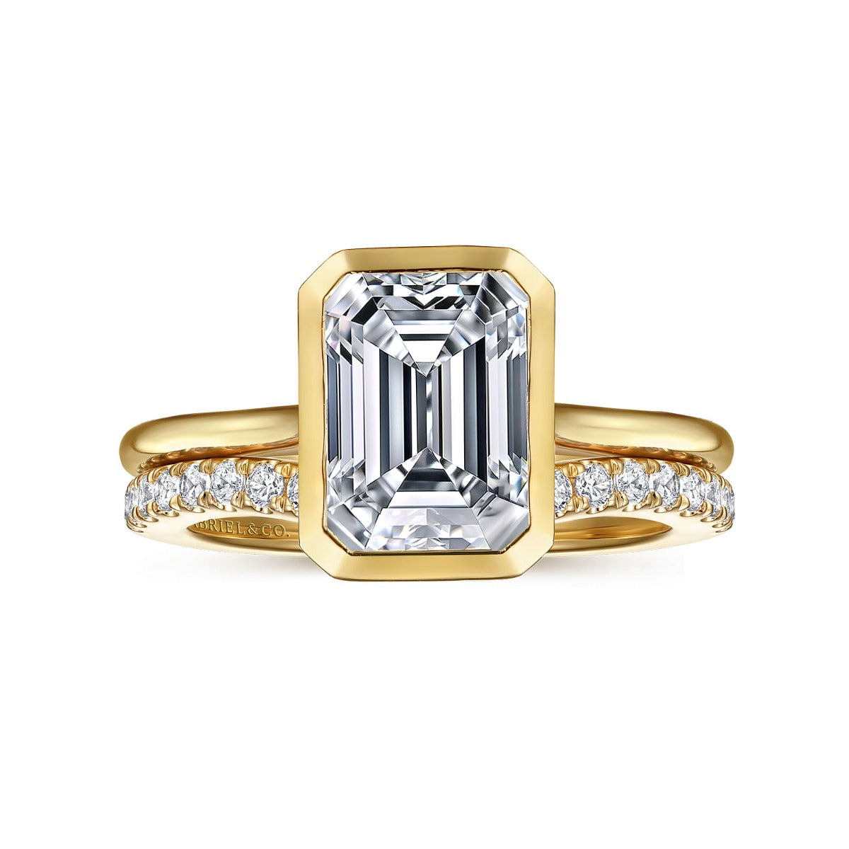 Brooke - 14K Yellow Gold Emerald Cut Solitaire Semi-Mount Ring