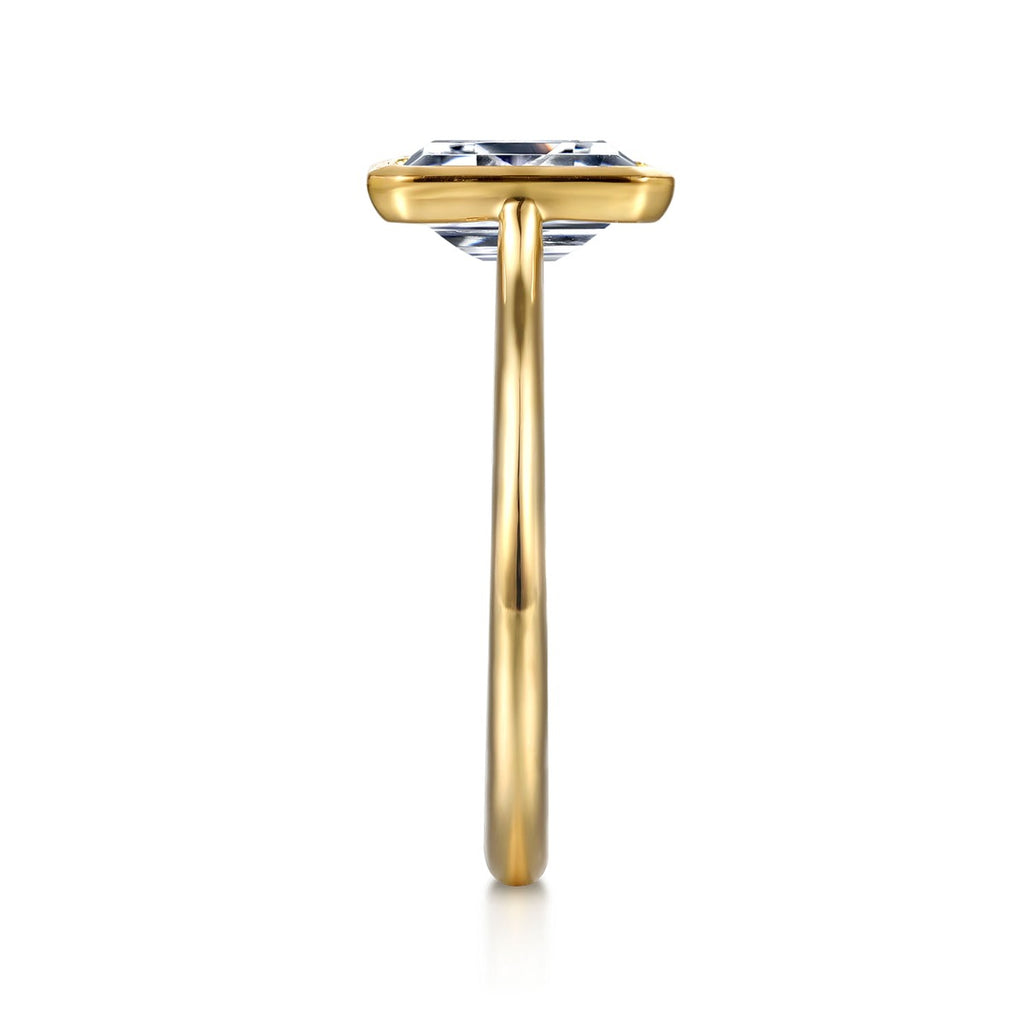 Brooke - 14K Yellow Gold Emerald Cut Solitaire Semi-Mount Ring