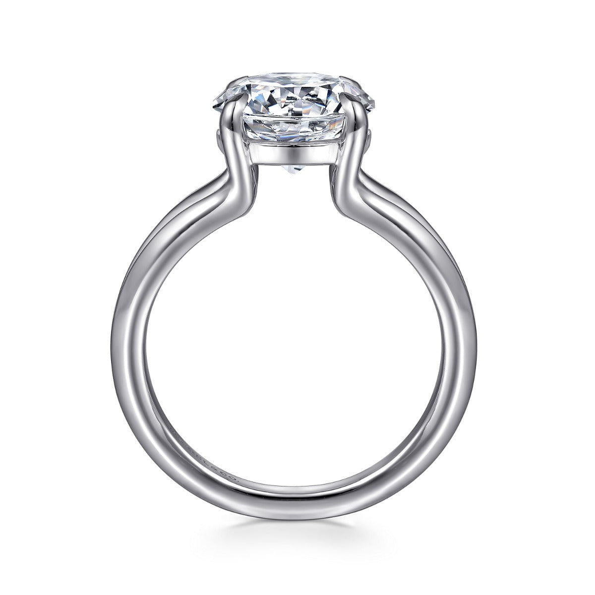 Annie - 14K White Gold Split Shank Round Semi-Mount Ring