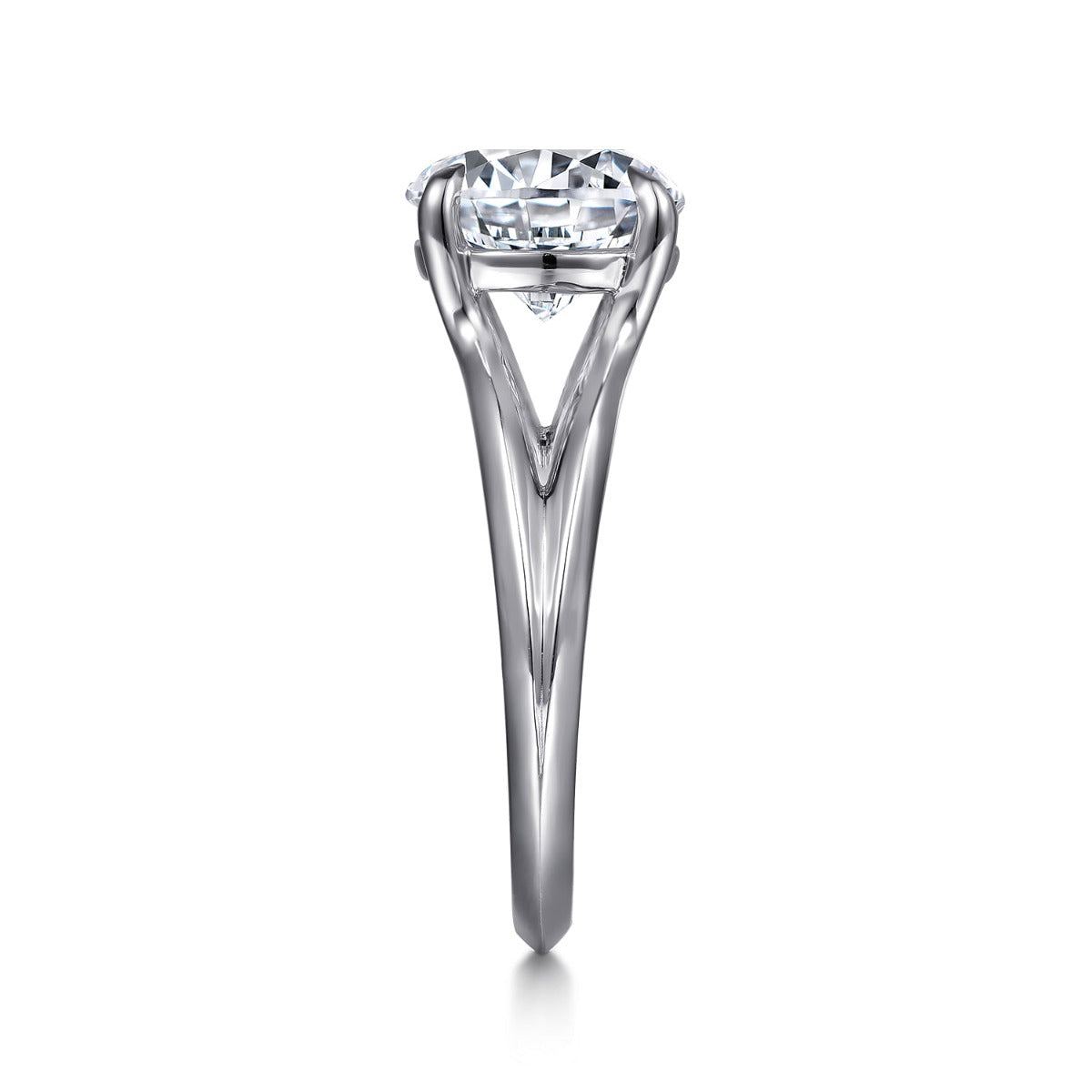 Annie - 14K White Gold Split Shank Round Semi-Mount Ring