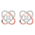 10k White and Rose Gold Earring 1/10ctw