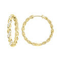 Front View 10k Yellow Gold 1/4ctw Diamond Hoop Earrings