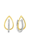 10K Two Tone Gold Diamond Earrings
