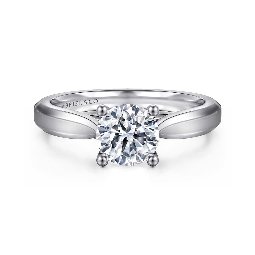 Jamie - 14K White Gold Round Semi-Mount Ring