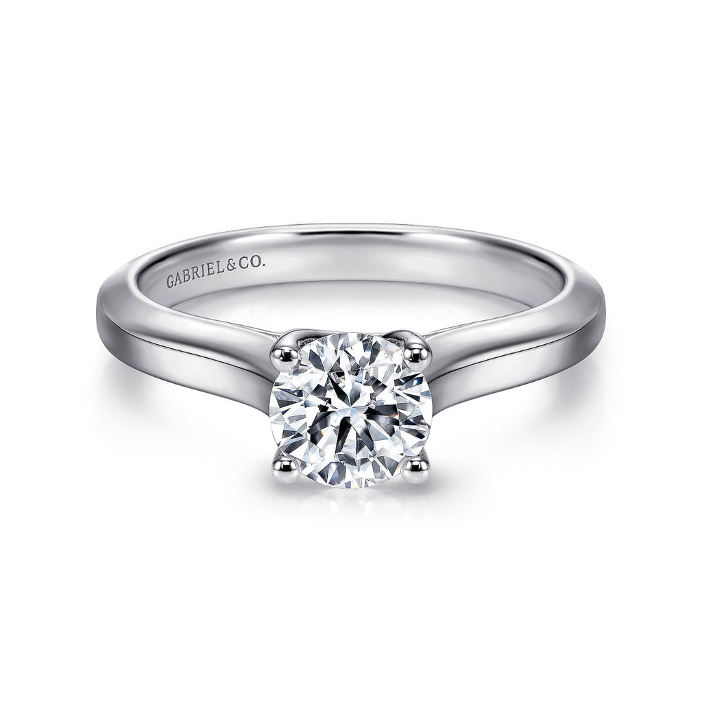 Hunter - 14K White Gold Round Semi-Mount Ring