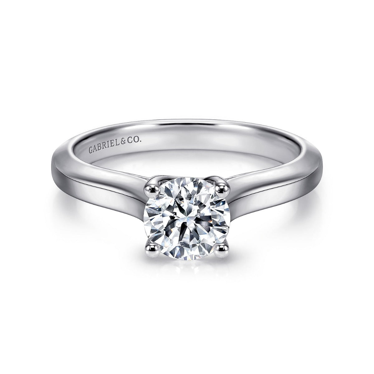 Hunter - 14K White Gold Round Semi-Mount Ring