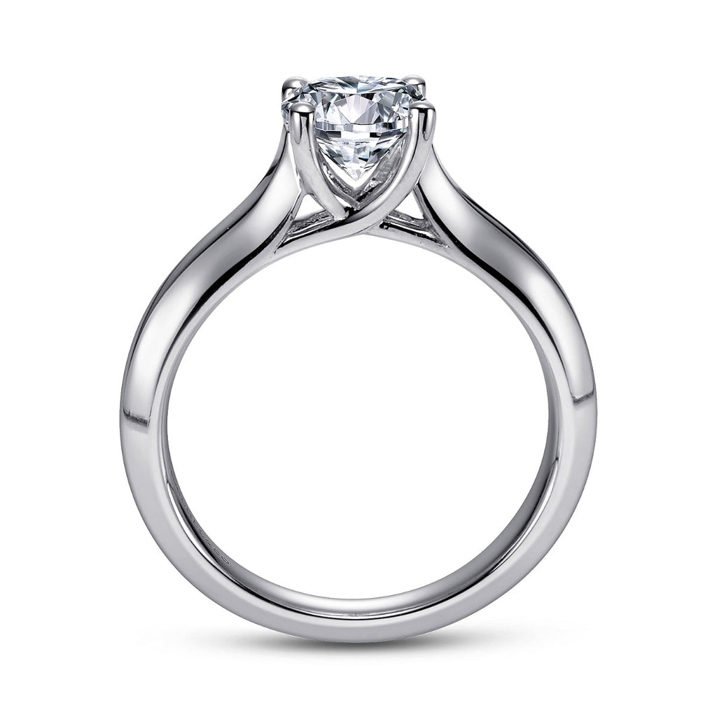 Hunter - 14K White Gold Round Semi-Mount Ring