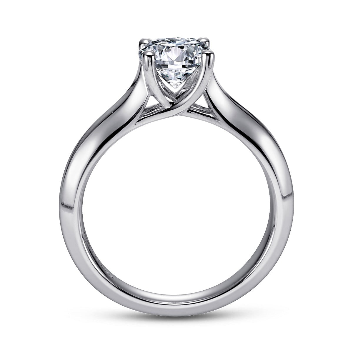 Hunter - 14K White Gold Round Semi-Mount Ring