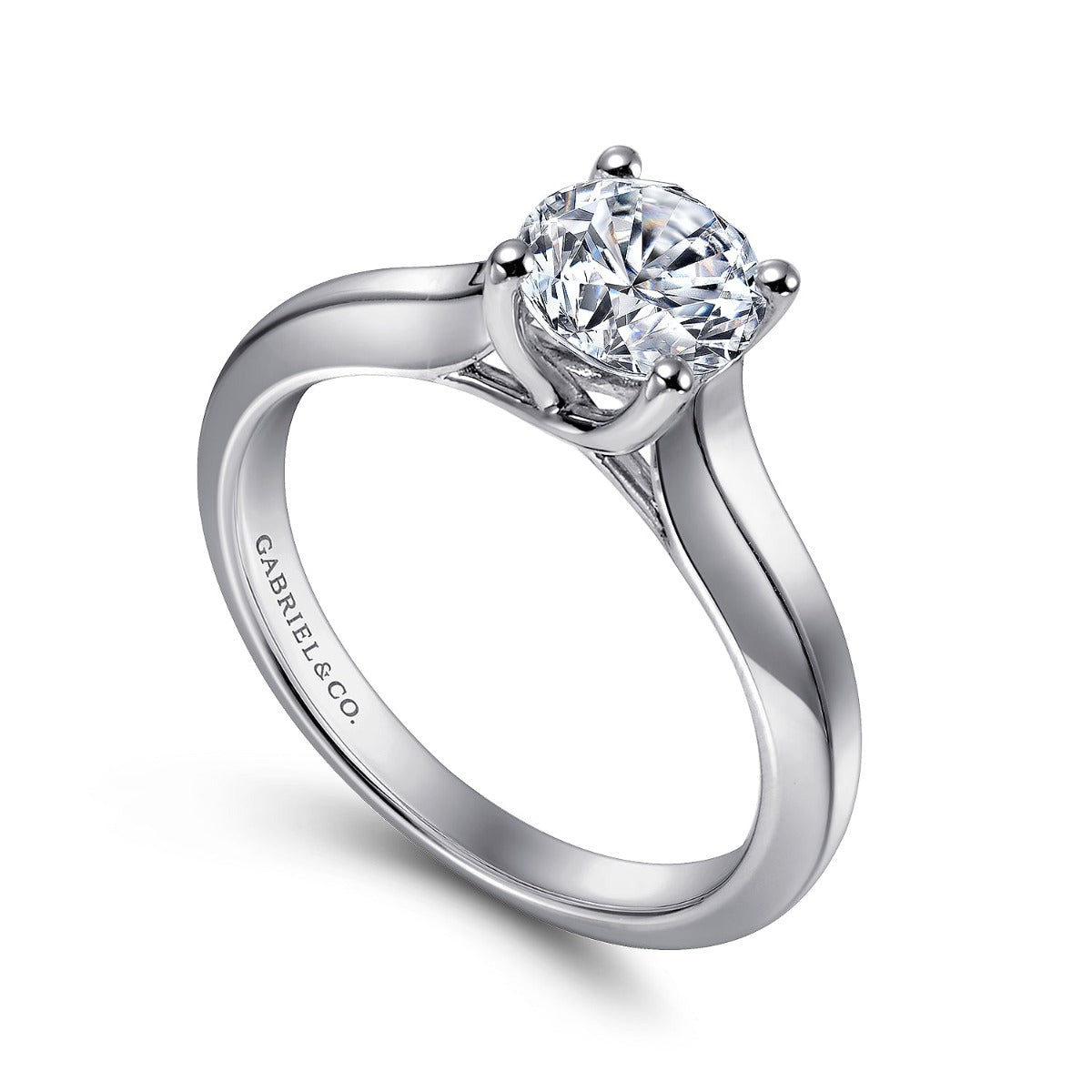 Hunter - 14K White Gold Round Semi-Mount Ring