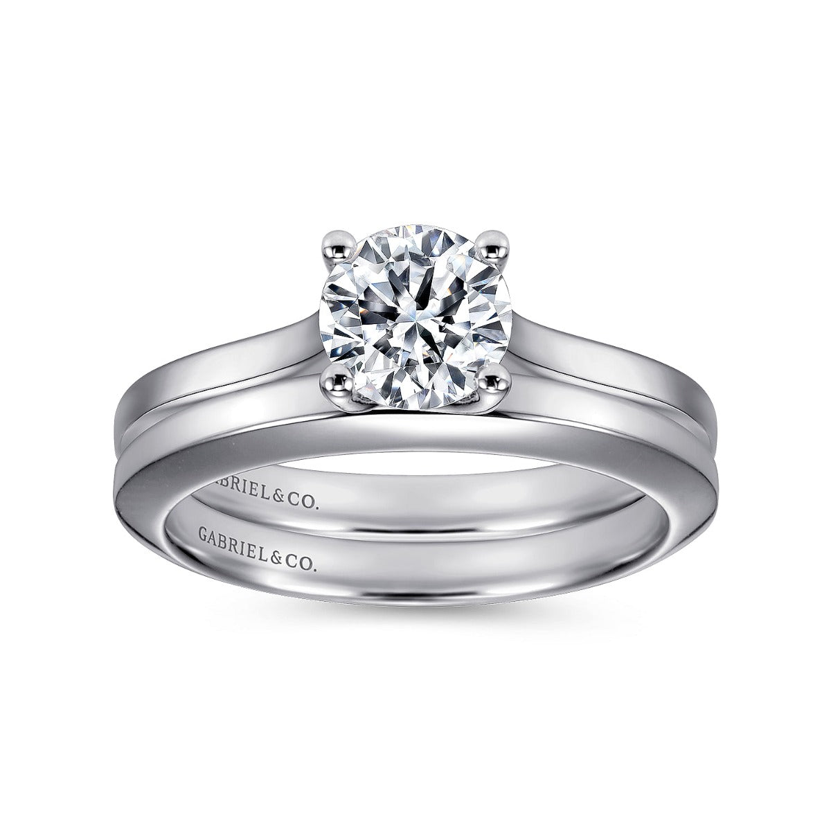 Hunter - 14K White Gold Round Semi-Mount Ring