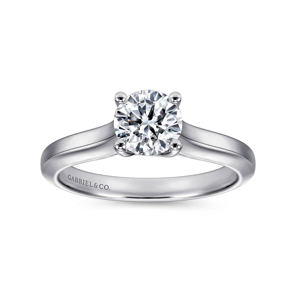 Hunter - 14K White Gold Round Semi-Mount Ring