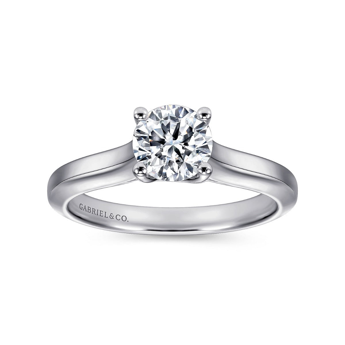 Hunter - 14K White Gold Round Semi-Mount Ring
