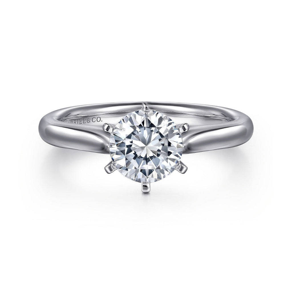 Allie - 14K White Gold Round Semi-Mount Ring