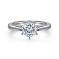 Allie - 14K White Gold Round Semi-Mount Ring