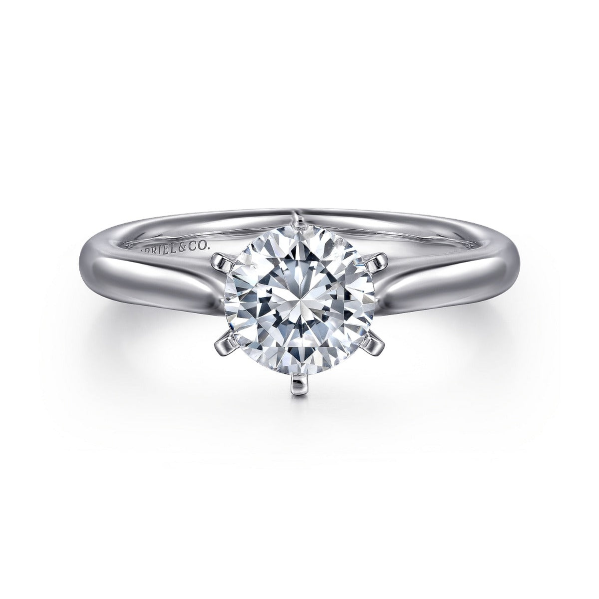 Allie - 14K White Gold Round Semi-Mount Ring