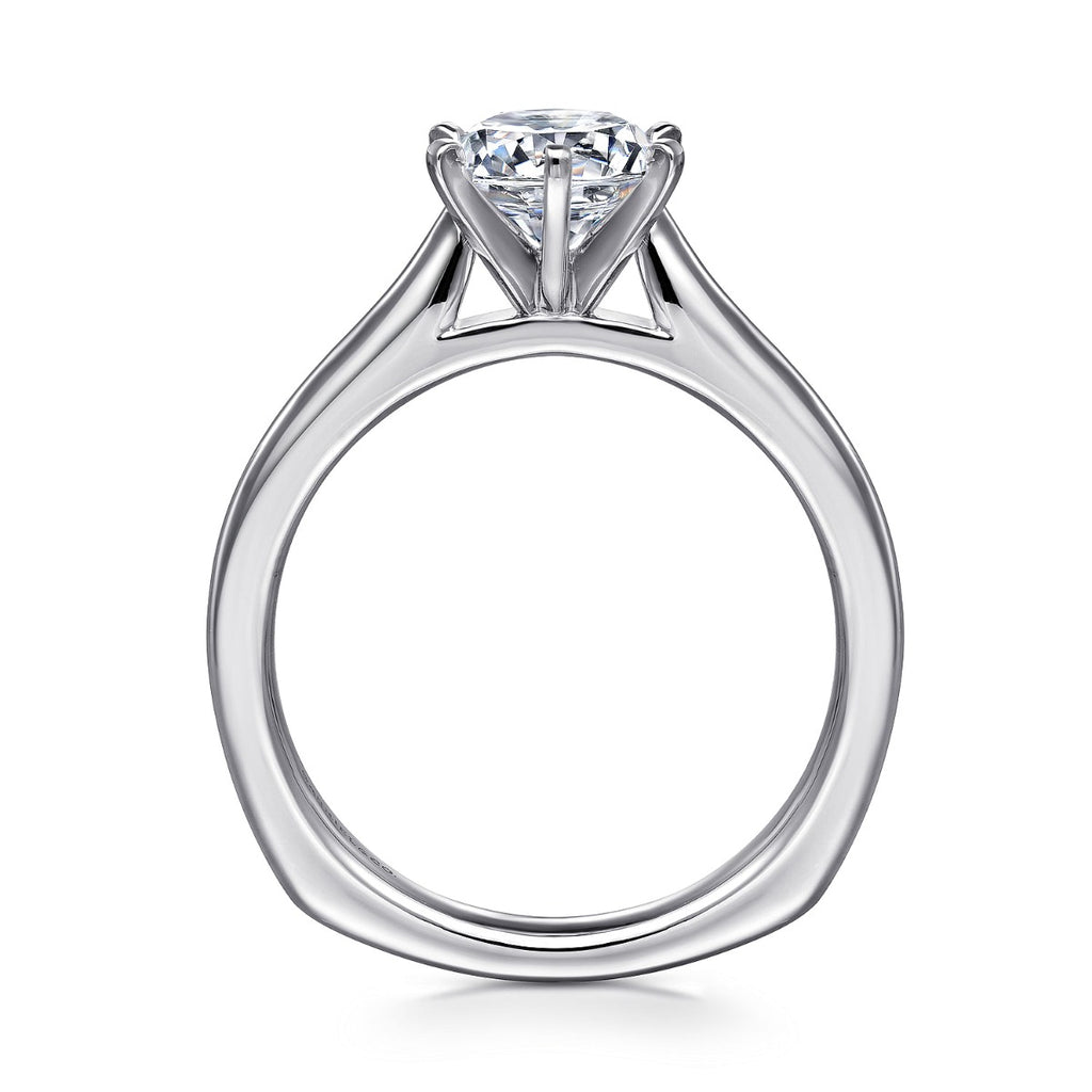Allie - 14K White Gold Round Semi-Mount Ring