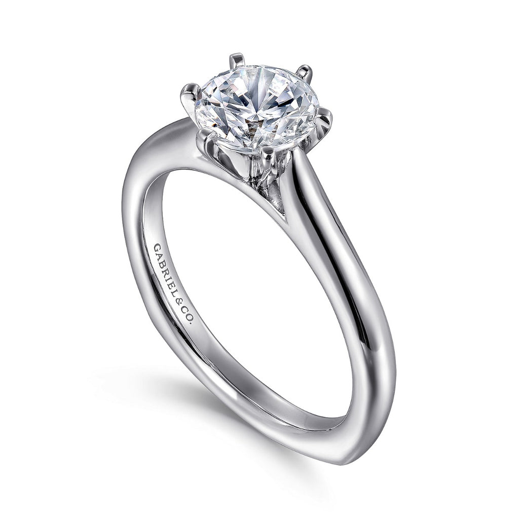 Allie - 14K White Gold Round Semi-Mount Ring