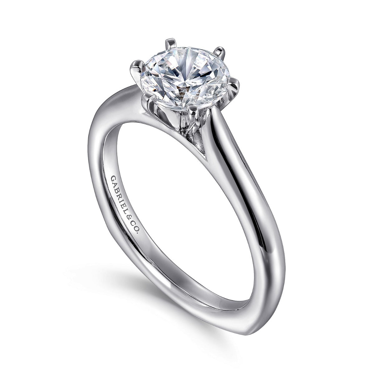 Allie - 14K White Gold Round Semi-Mount Ring