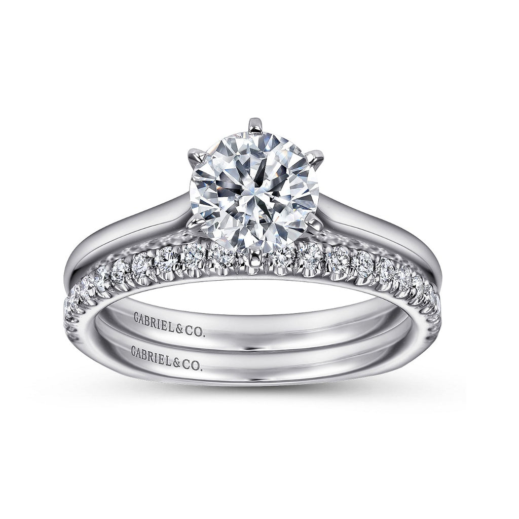 Allie - 14K White Gold Round Semi-Mount Ring