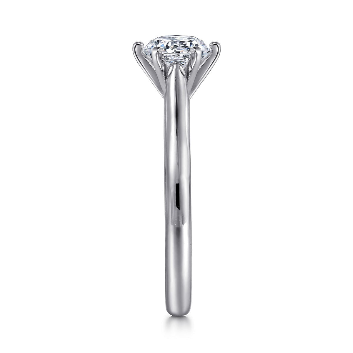 Allie - 14K White Gold Round Semi-Mount Ring