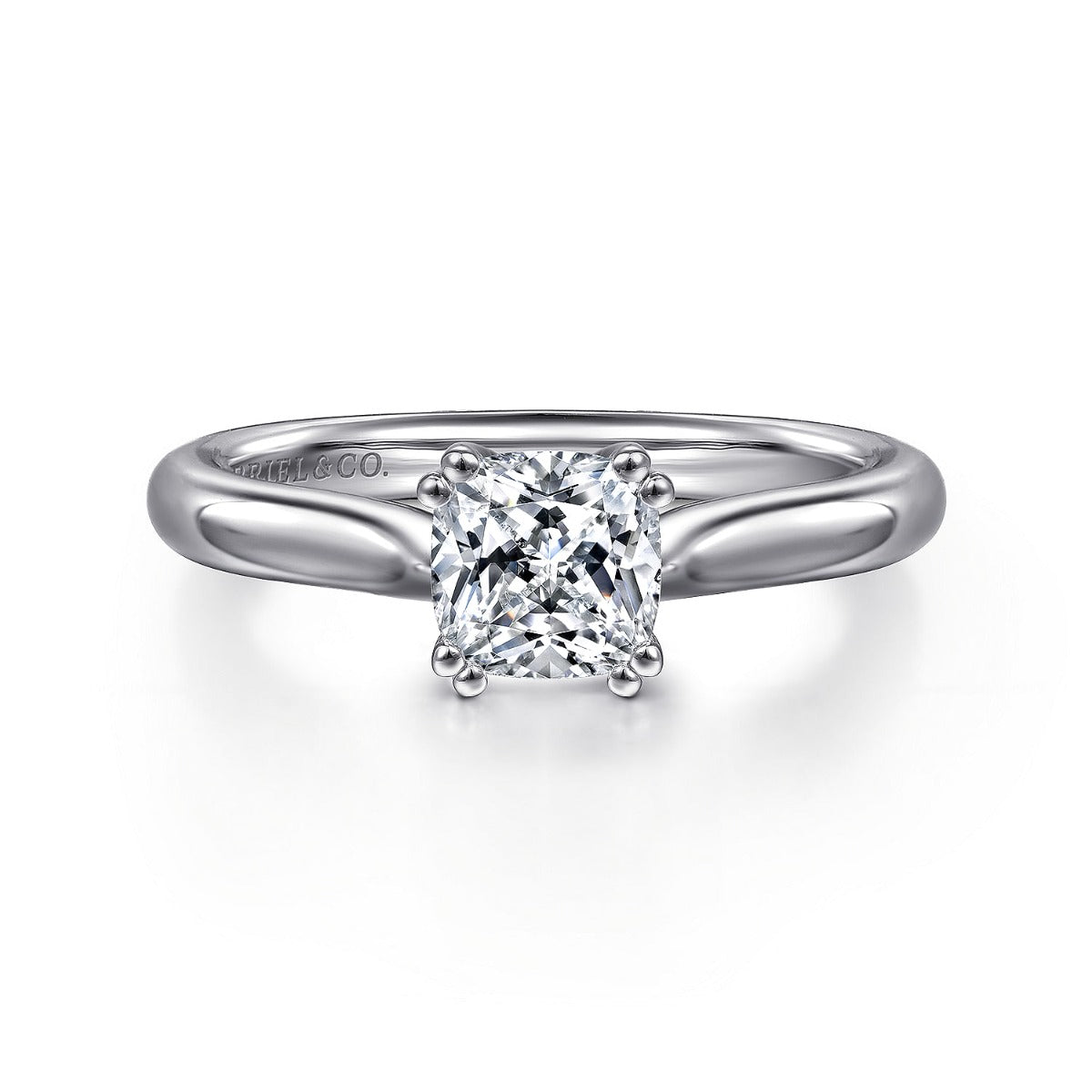 Lauren - 14K White Gold Cushion Cut Semi-Mount Ring