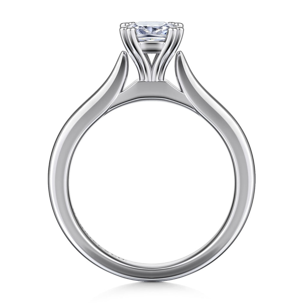 Lauren - 14K White Gold Cushion Cut Semi-Mount Ring