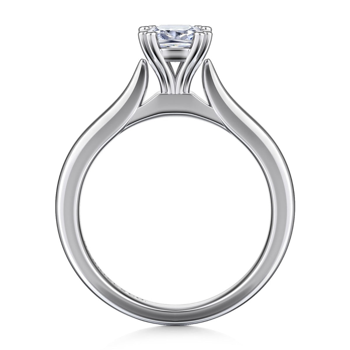 Lauren - 14K White Gold Cushion Cut Semi-Mount Ring