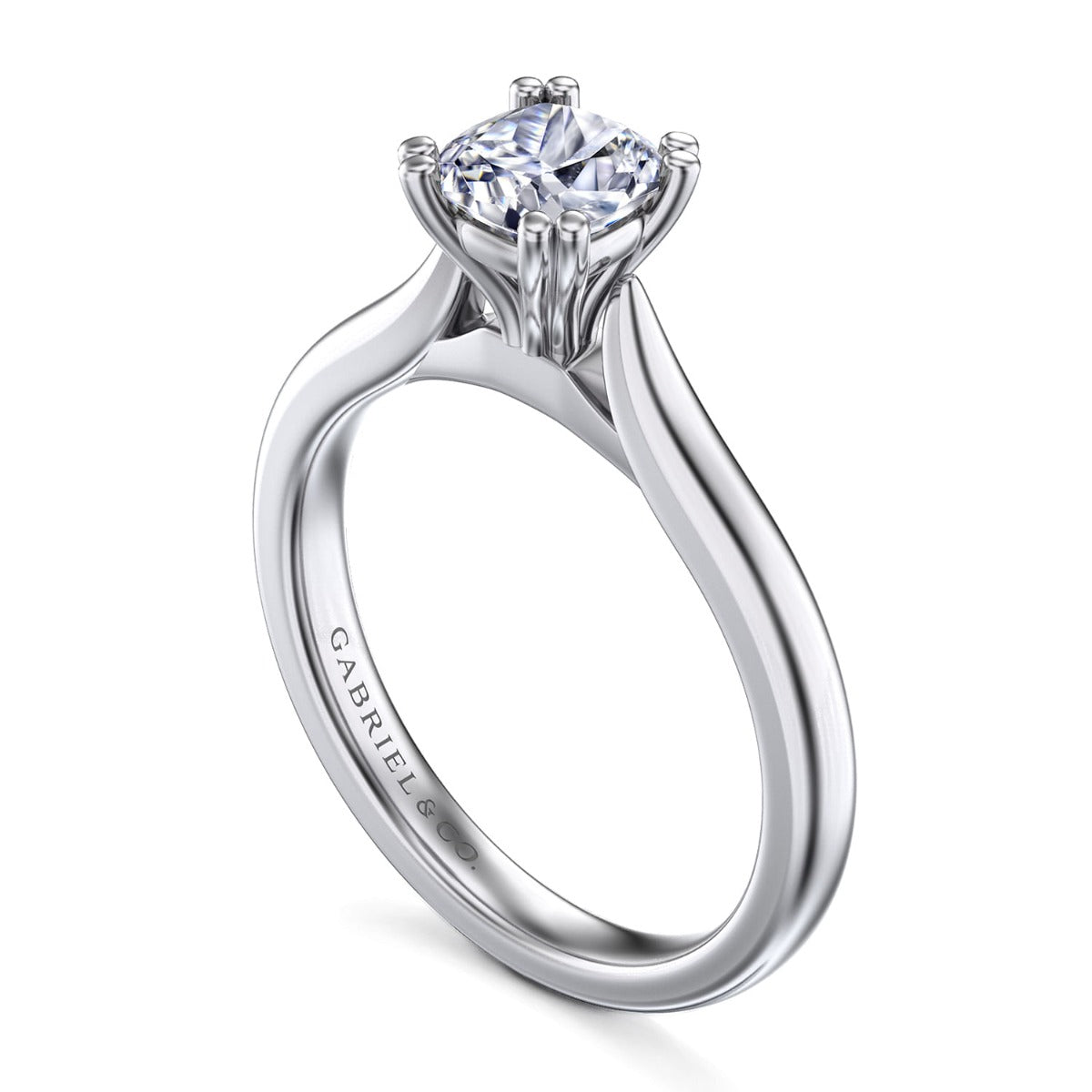 Lauren - 14K White Gold Cushion Cut Semi-Mount Ring