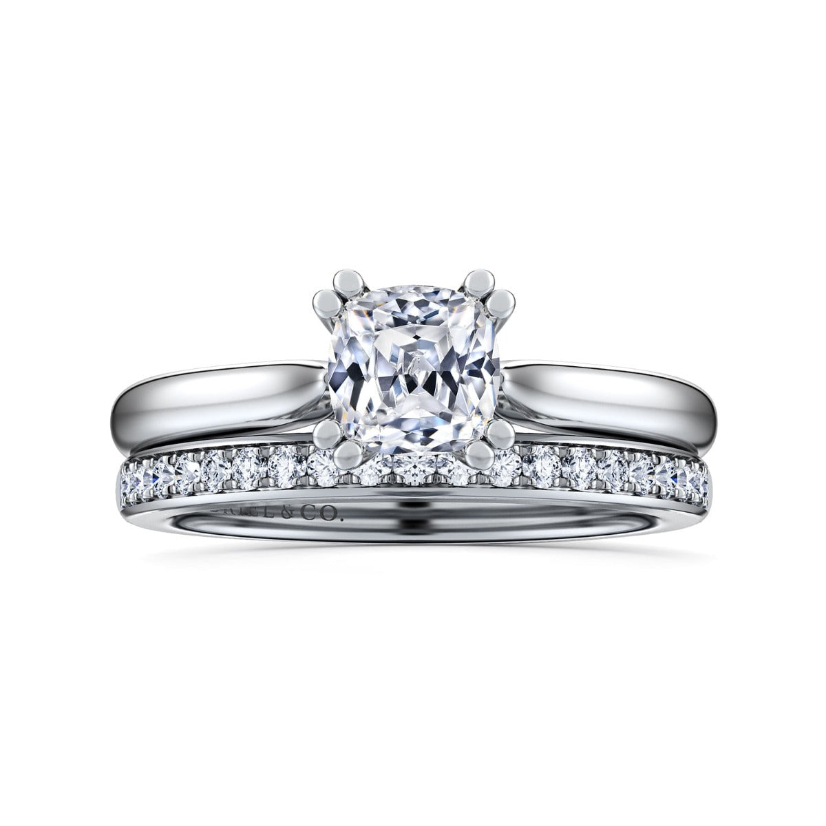 Lauren - 14K White Gold Cushion Cut Semi-Mount Ring