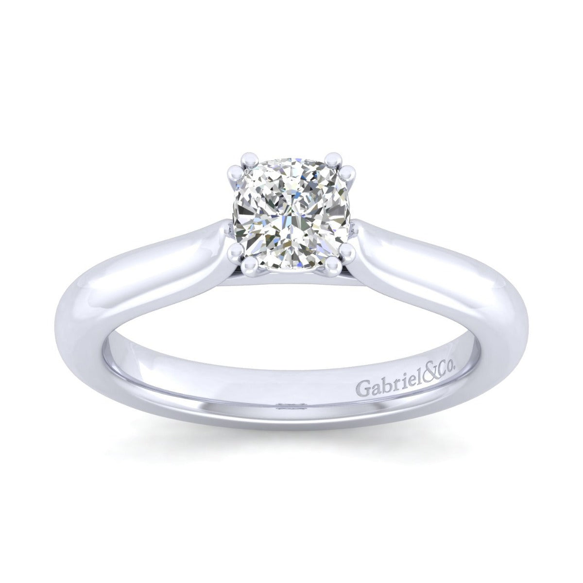 Lauren - 14K White Gold Cushion Cut Semi-Mount Ring
