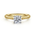 Lauren - 14K White-Yellow Gold Round Semi-Mount Ring