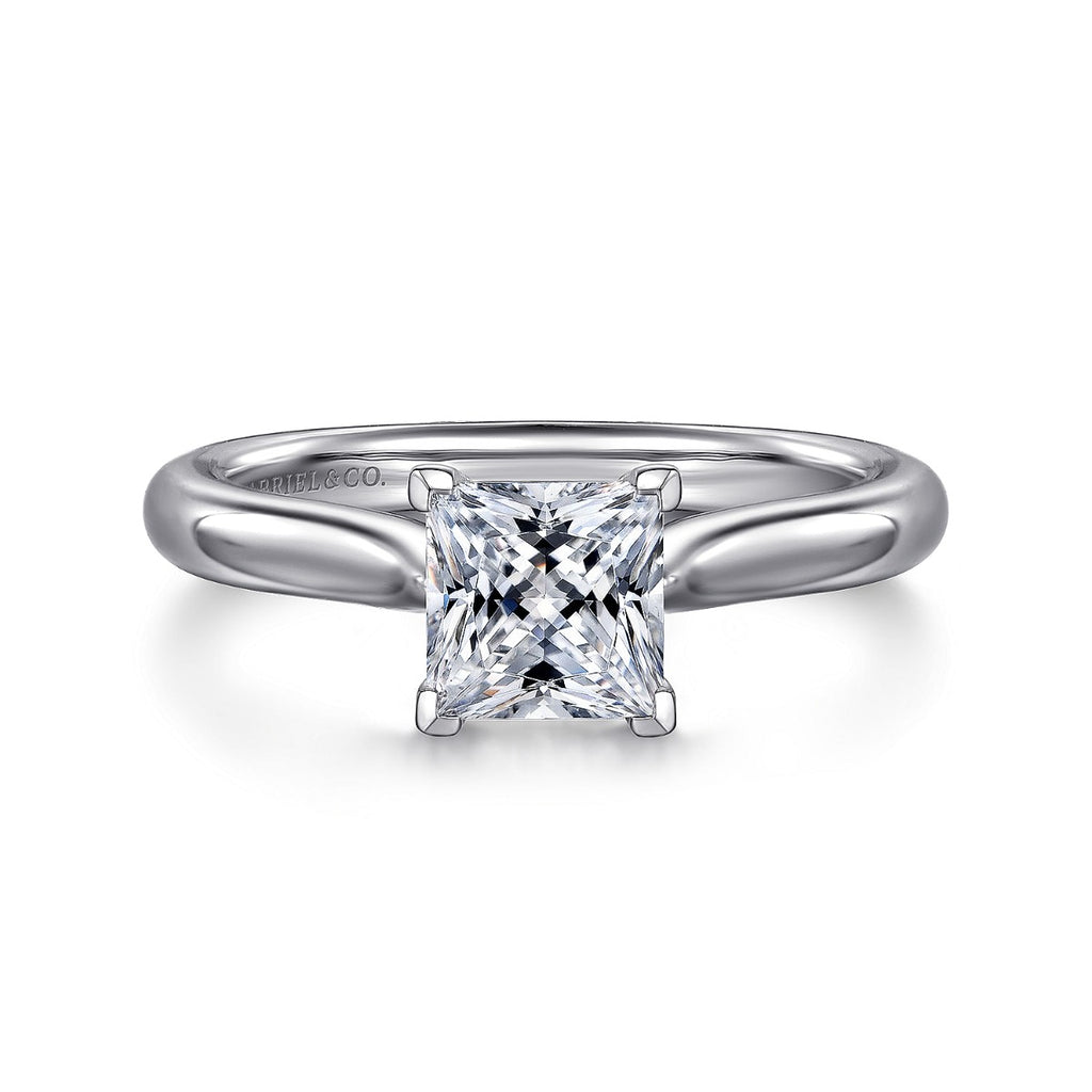 Lauren - 14K White Gold Princess Cut Semi-Mount Ring