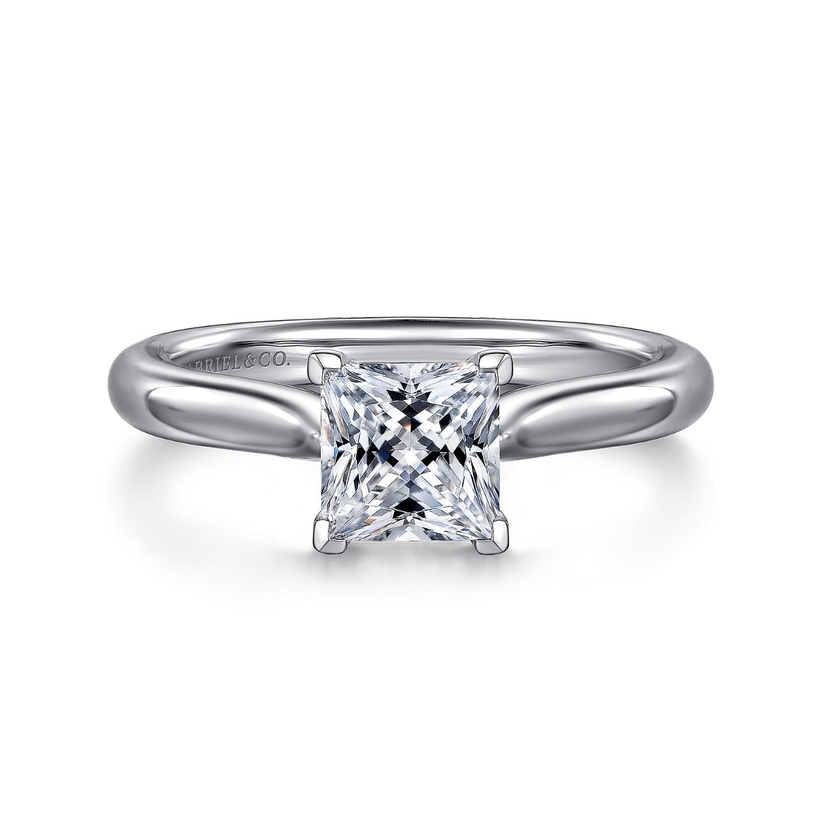 Lauren - 14K White Gold Princess Cut Semi-Mount Ring