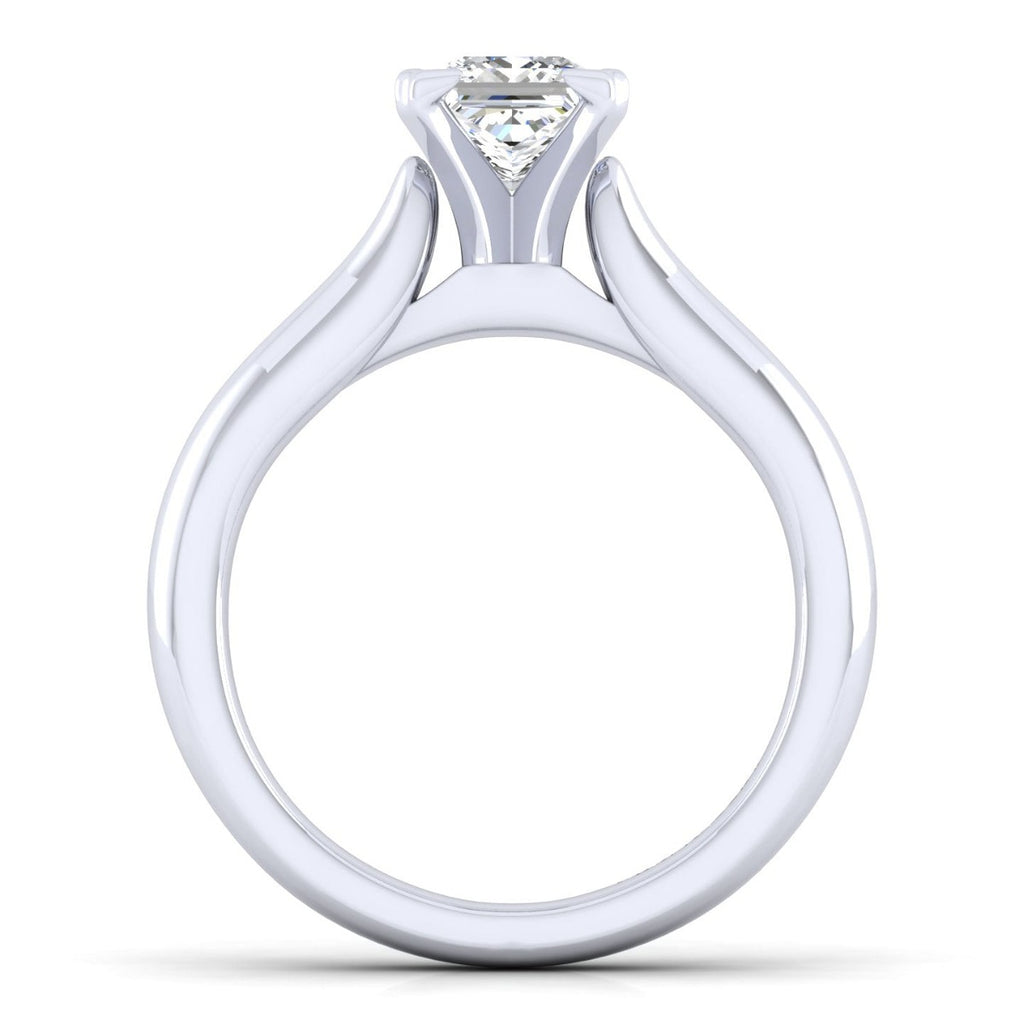 Lauren - 14K White Gold Princess Cut Semi-Mount Ring