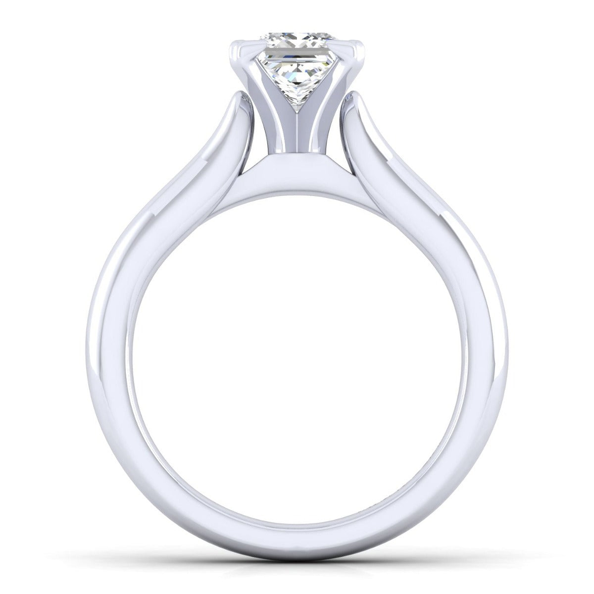 Lauren - 14K White Gold Princess Cut Semi-Mount Ring